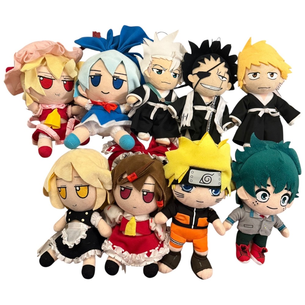 Anime‎ Plush Lot of 9 – Naruto, Bleach, My Hero Academia, Touhou Project Dolls